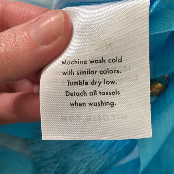 “Regency Porcelain Ribbons Organic Cotton Pareo” by Nicoblu - Picture 2 of 9